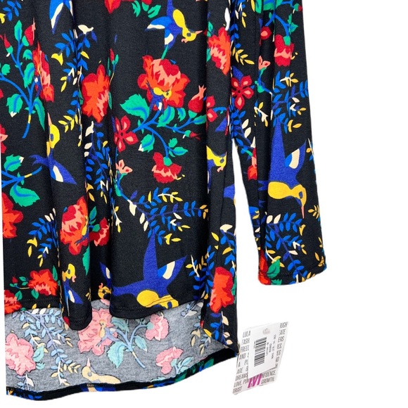 NWT M long sleeve top, LuLaRoe Lynnae, hummingbirds - Picture 3 of 5